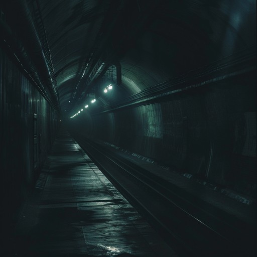 Imagine a high speed chase through dark, deserted subway tunnels. The pounding drum patterns and growling basslines heighten the tension, while eerie ambient sounds echo in the background, creating a sense of impending danger and urgency.