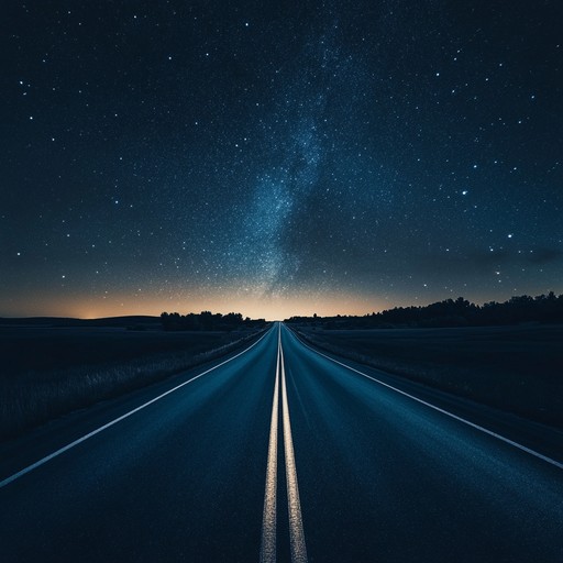 An instrumental piece that captures the tension and allure of traversing the american countryside at night, blending rich melodies with a driving rhythm to evoke feelings of mystery and anticipation.
