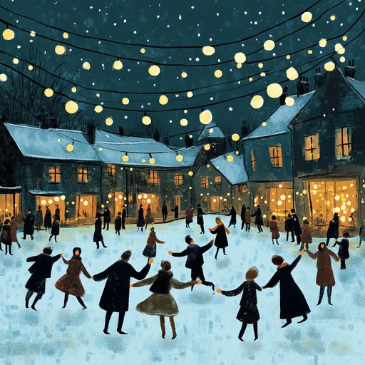A vibrant instrumental piece capturing holiday exuberance with lively melodies and festive rhythms evoking joyful gatherings under winter lights.