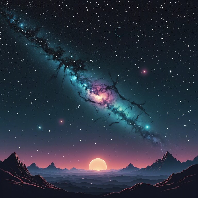 An intricate soundscape that delves into the depths of the mind's crevices, provoking a journey of self reflection and cosmic exploration. This track will utilize ethereal synths to weave a fabric of sound that reflects the vastness of space and the intricacies of human emotion.