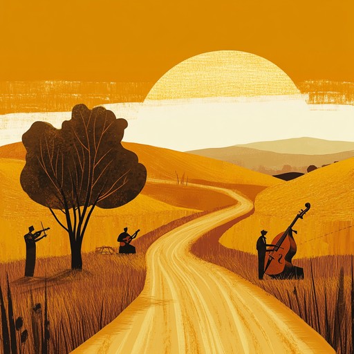 An exuberant instrumental composition filled with the cheerful sounds of banjos, guitars, and harmonicas, evoking the warmth and bliss of a southern landscape under the golden hues of a setting sun. This track is a musical journey through happiness and liberty.
