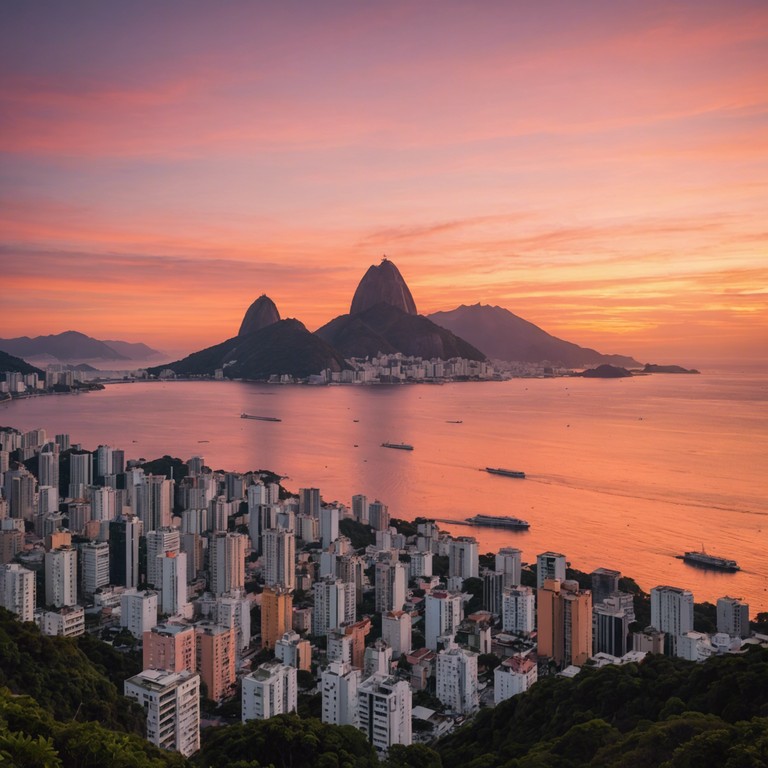 Imagine a musical piece that captures the essence of a hopeful morning in rio de janeiro. As the sun ascends, the song transitions from gentle morning tunes to energetic beats, embodying the vibrant spirit of the city's streets and the calming sway of its palm lined beaches. A piece infused with the soul of latin jazz, featuring a blend of rhythmic percussion and heartfelt piano melodies.