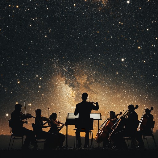 An emotionally charged symphonic piece that uses rich instrumental textures to evoke the boundless beauty and wonder of the celestial skies above. Ideal for those who appreciate modern yet timeless classical grandeur. An emotionally charged symphonic piece that uses rich instrumental textures to evoke the boundless beauty and wonder of the celestial skies above. Ideal for those who appreciate modern yet timeless classical grandeur.