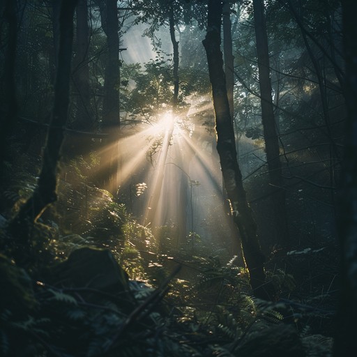Traverse the veiled paths of a twilight forest, where shadows and light coexist in a delicate balance. The acoustic guitar paints a soundscape of introspection and gentle hope, inviting listeners to ponder the quiet strength within the darkness.