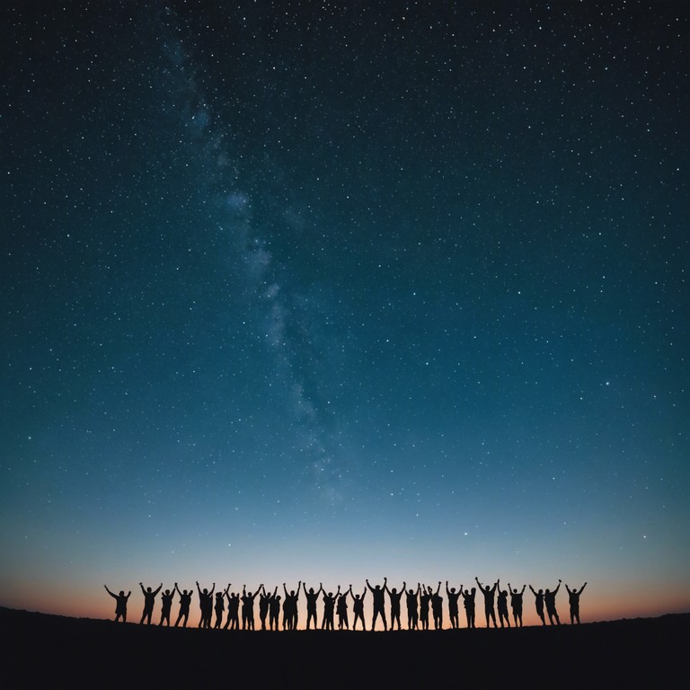 Imagine a track where each beat offers a liftoff, sending the listener on a soaring journey through vibrant, expansive soundscapes. The music builds with uplifting melodic patterns, created primarily through the ethereal vibes of an electric piano, intertwined with progressively high energy rhythms. This piece epitomizes euphoria and the feeling of transcending earthly bounds.