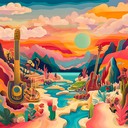 an energetic fusion capturing optimism, blending cultures and styles