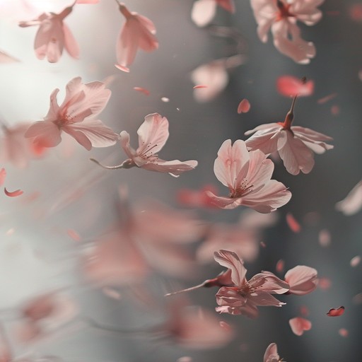 An emotionally moving instrumental composition that uses the koto to mimic the quiet, almost whispered conversations amid a grove of cherry trees in full bloom, ideal for reflective or poignant moments in anime.