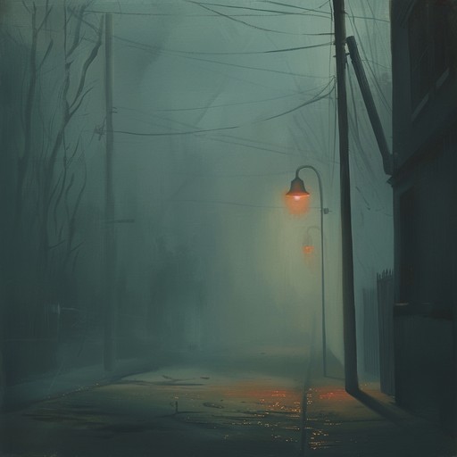 A dark, slow paced lofi track filled with unsettling, grainy textures and minimalistic beats. The composition incorporates eerie sound effects and ghostly whispers, creating an atmosphere that is equal parts chilling and hypnotic, perfect for a night time setting referencing urban legends or ghost stories.
