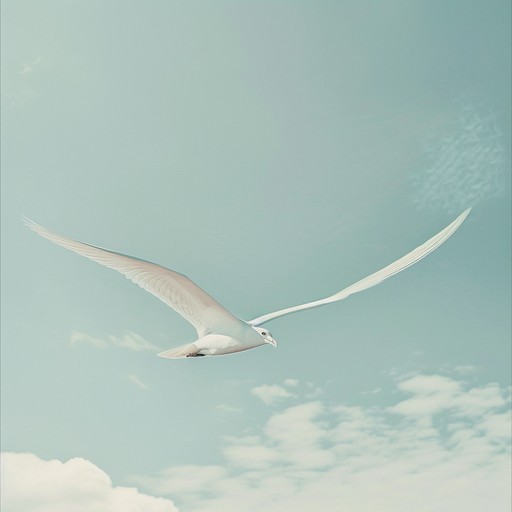 This lighthearted composition takes the listener on a journey through the clouds, evoking a sense of freedom and joy. The melody, carried by a playful flute, is accompanied by gentle guitar strums and soft percussion, creating a dreamy atmosphere reminiscent of a perfect summer day spent flying a kite or watching the birds soar overhead. The piece gradually builds in intensity, with the addition of lush strings and a hint of brass, before gently floating back down to earth in a peaceful resolution.