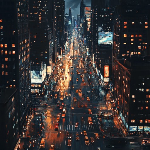 The alternate experience focuses more on the feeling of wandering through vibrant city streets lit by stars and soft streetlamps, merging elements of energy and tranquility to highlight the nightlife’s rhythm and the sky’s soothing presence.