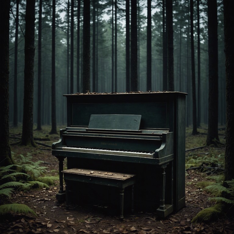 A somber atmospheric track layered with intense melodic progressions. It incorporates an initial peaceful piano melody which transitions into aggressive guitar and drum sequences, reflecting a journey through despair and resilience, marked by sudden shifts in dynamics and a deeply introspective ambiance.