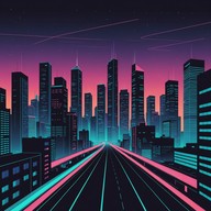 urban landscape filled with neon reflections