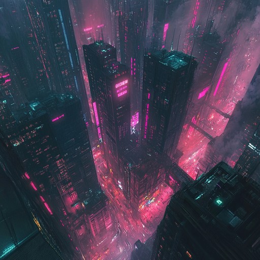 Experience a heart pounding synthwave adventure through the electric haze of a sprawling cyberpunk metropolis. This track combines powerful synth lines with relentless beats to immerse you in a world of high speed pursuits and shadowy figures.
