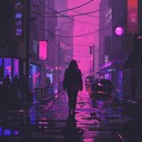 a dark, atmospheric journey through a neon-lit future