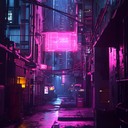 high energy, chaotic beats with futuristic cyberpunk elements throughout.