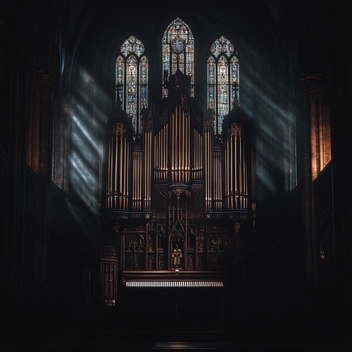 An eerie instrumental opera piece that combines haunting melodies from a pipe organ, evoking images of shadowy figures and ancient ruins. The music blends elements of gothic and baroque styles to create an atmosphere of profound melancholy and intrigue.