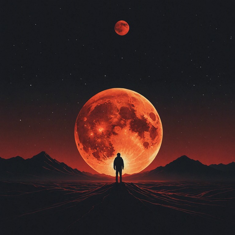 Imagine a dark and foreboding night, the blood moon rising ominously in the sky. This track captures that sense of impending doom and darkness with its heavy, aggressive metal sound. Pounding drums and distorted electric guitars lay down a powerful, driving rhythm while lead guitars wail and shred sinister melodies. The overall vibe is intense, angry, and ominous, like a soundtrack to the apocalypse.