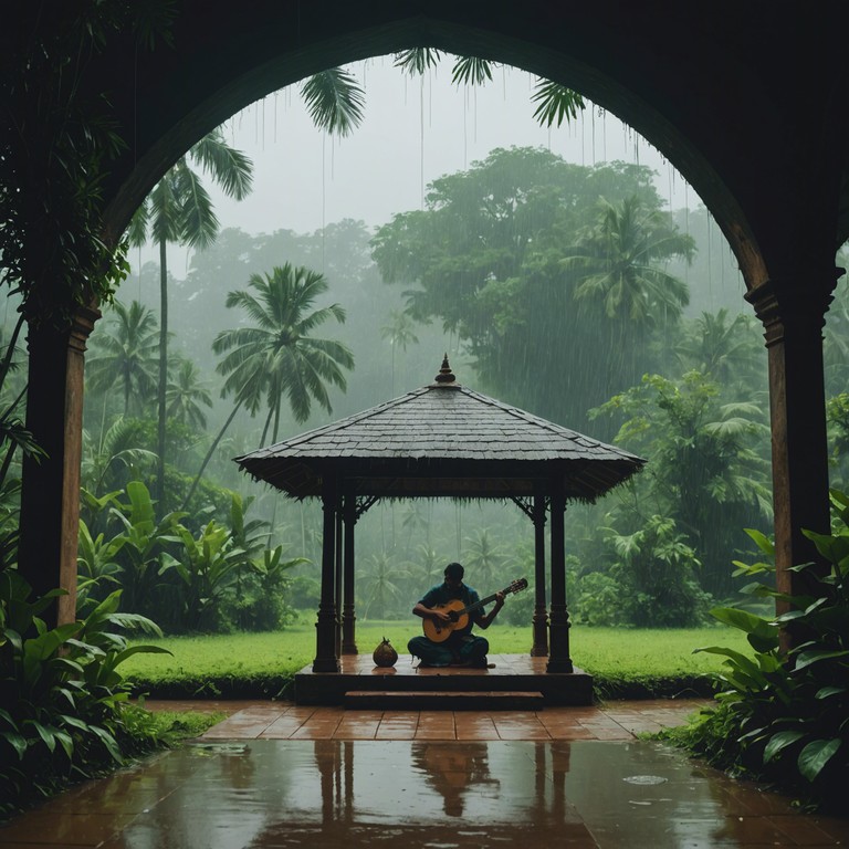 Experience the energy of a goan monsoon, where the lush landscapes meet vibrant cultural dances. Sitar strings meet samba beats, creating a mesmerizing melody that carries the listener through a celebration of rain and dance.