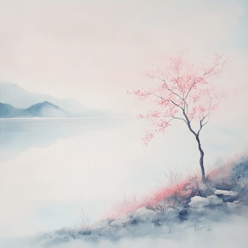 An instrumental gentle downtempo track that merges ambient electronic textures with delicate traditional japanese koto melodies, creating a serene and contemplative soundscape evoking distant shores and peaceful horizons.