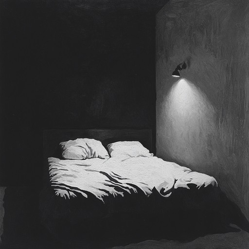 An instrumental track that weaves eerie music box tones with minimalistic ambient sounds, creating a haunting atmosphere that captures the feeling of unease and tension within an intimate, confined space. The use of dissonant melodies and subtle background noises evokes the creeping sensation of being watched in one's own bedroom at night.