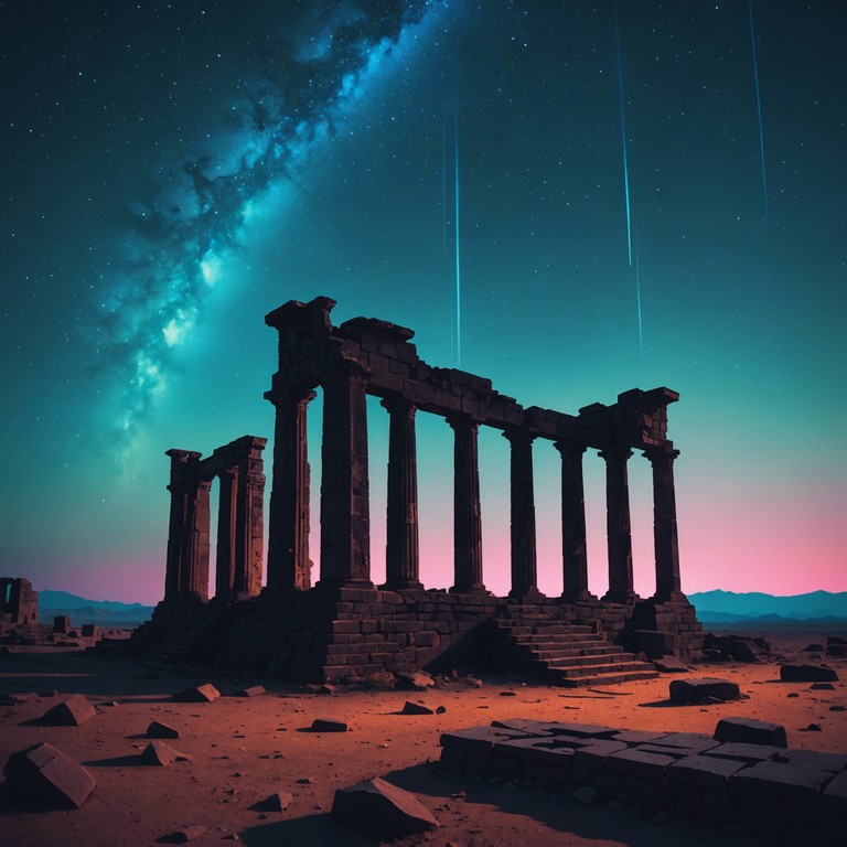 Reimagining the melodies that might have been heard in ancient civilizations, this track fuses ethereal synth textures with haunting undertones, bringing forgotten lore to life through a lens of ambient futurism.