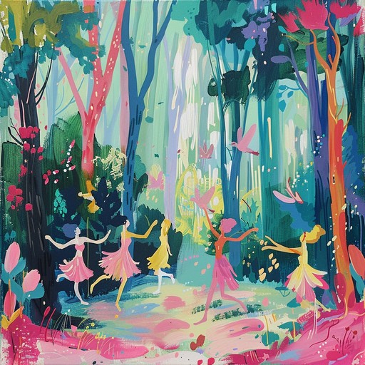 A lively capriccio featuring playful flute melodies intertwined with the natural sounds of an enchanted forest, creating a whimsical, fairy tale atmosphere.