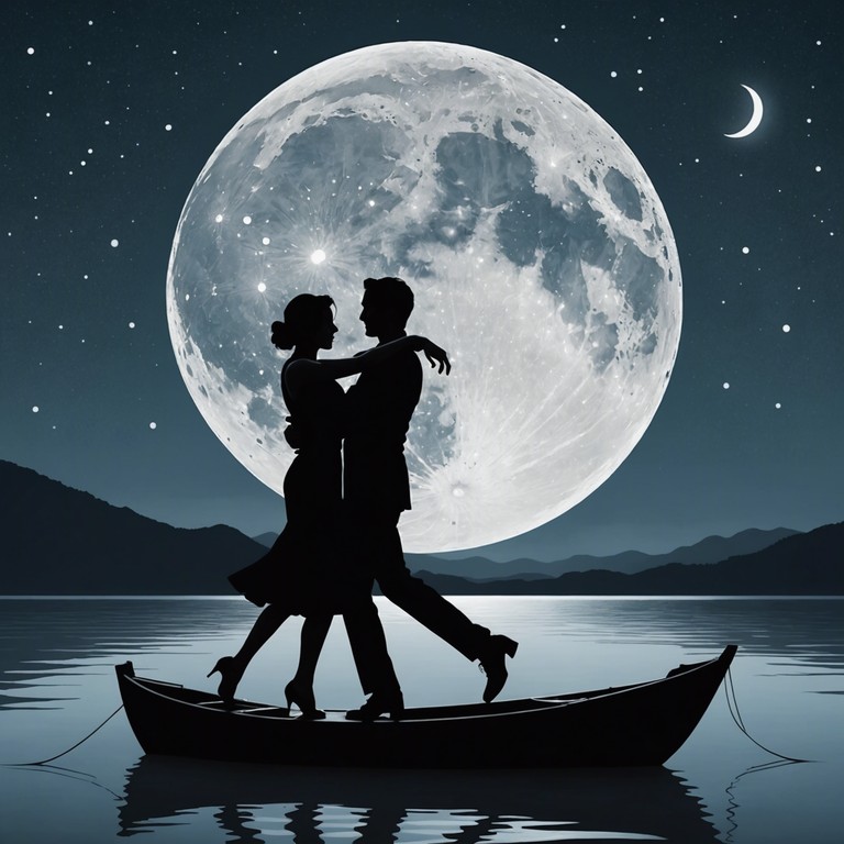 This composition features a captivating tango that gently sways like a boat under a moonlit sky, incorporating smooth and fluid rhythms reminiscent of water's seamless movement. The piece is both nostalgic and enchantingly modern, with a consistent tempo that evokes a sense of romance and mystery. Perfect for a sophisticated dance or a reflective evening.