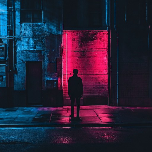 An instrumental track that blends pulsating dark synths with atmospheric textures, evoking the sense of wandering alone through a dystopian neon lit cityscape at midnight. Layers of analog synths and driving beats create an immersive and edgy soundscape.