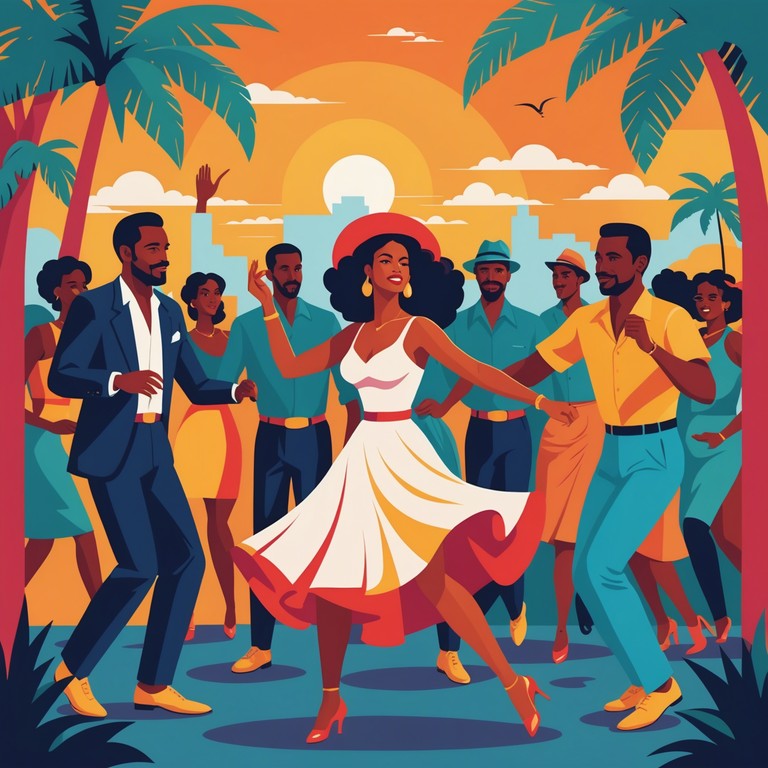 Imagine streets filled with dancers under the havana sun, where the beats of the trumpet and drums invite everyone to dance joyously.