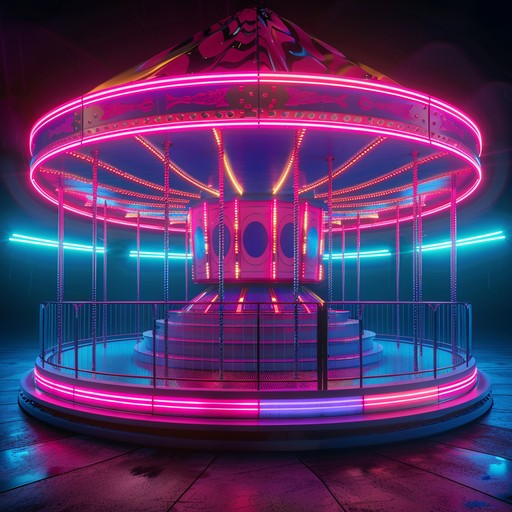 Retro 80s synthwave with dynamic melodies that evoke the joyful, whimsical atmosphere of a neon lit carnival. Ideal for nostalgic journeys.