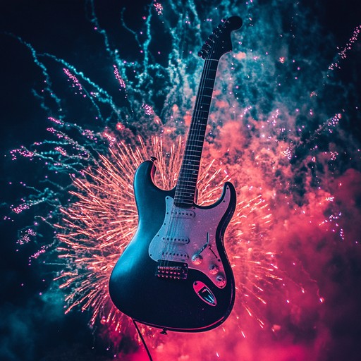 An instrumental track that combines powerful electric guitar riffs and driving percussion to celebrate triumph and victory, evoking a sense of empowerment and exhilaration.