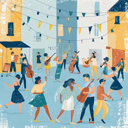 This vibrant swing track features dynamic trumpet and rhythmic jazz grooves, capturing the lively spirit of summer festivals. Its upbeat tempo and festive melodies evoke feelings of joy, perfect for dance parties and social gatherings.