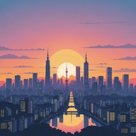 joyful tune, bubbly vibes, tokyo morning.