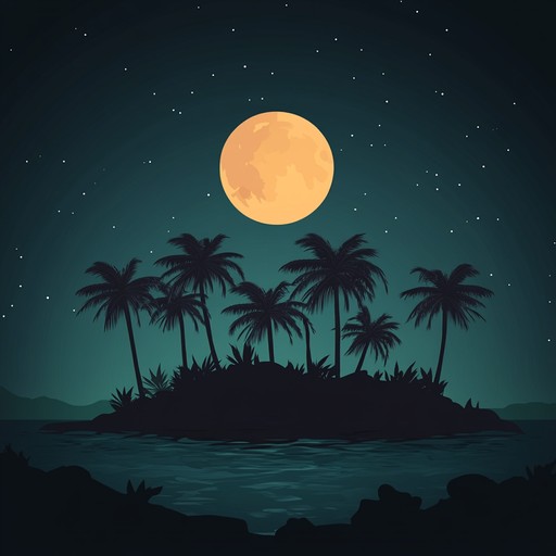 An instrumental piece blending haunting melodies with tropical instruments to evoke a mysterious island atmosphere at night. The track combines eerie ambient sounds with exotic percussion, creating a sense of unease in a lush, tropical setting.