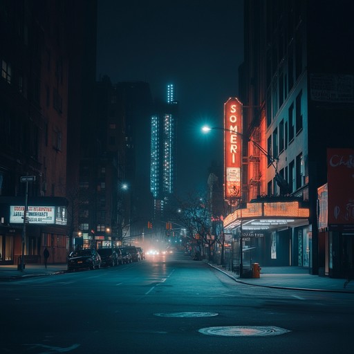 A gentle instrumental capturing the tranquility of an empty broadway theater at night, with soft piano and subtle strings fostering introspection and calm.