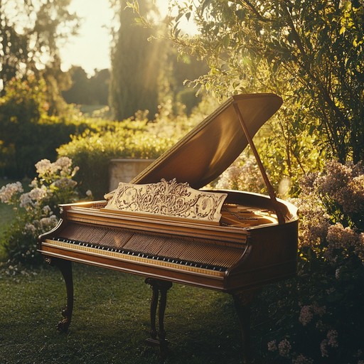 A sophisticated and intricate harpsichord composition that marries baroque elegance with capriccio whimsy. The piece meanders through airy passages with lush, sweeping melodies, creating an ethereal and timeless auditory experience reminiscent of a classical journey.