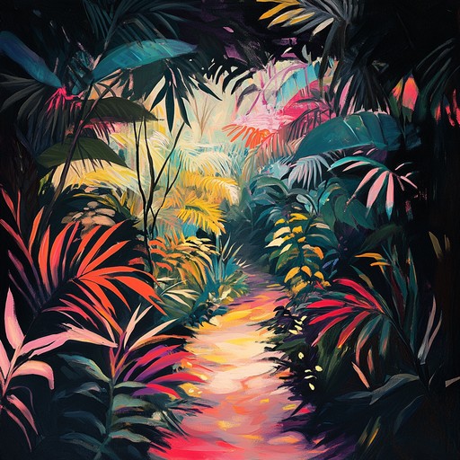 An immersive journey through a lush, mystical jungle with intricate rhythms and progressive melodies, painting a vivid soundscape of exotic flora and fauna.