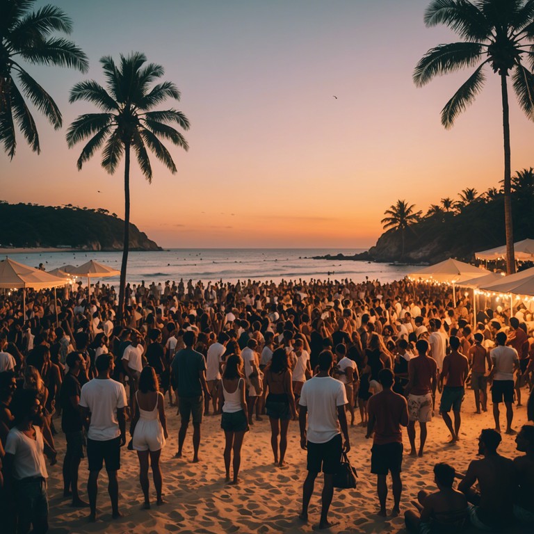 A scenic soundscape that encompasses the heartwarming colors of an evening by the sea in brazil, merging the ethos of bossa nova with the comfort of samba rhythms