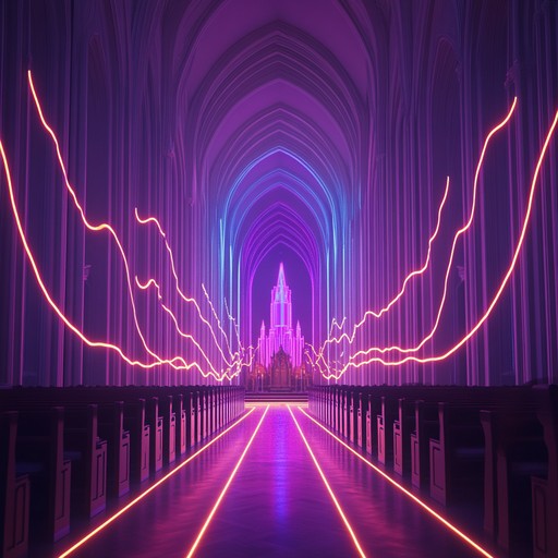 A piece that combines the ancient tone of gregorian chants with futuristic electronic enhancements to craft a bridge across millennia. The celestial choir layers float over a deep, digital soundscape, evoking a profound connection between past and future through the power of voice and technology.