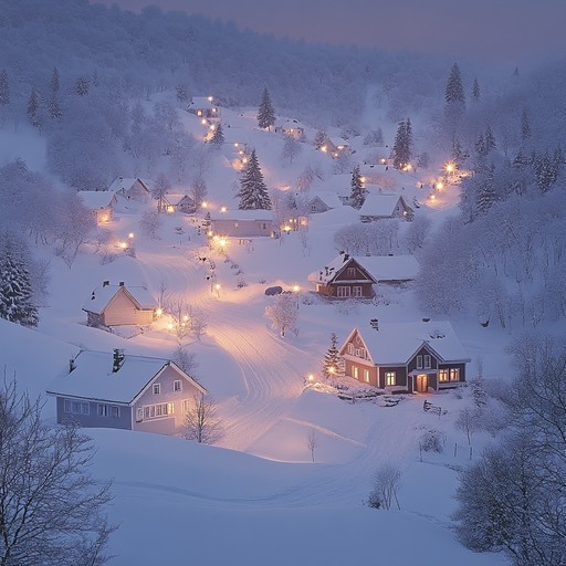 As gentle snowflakes dance through the chilly air, a whispering melody of christmas carols, played with an ethereal delicacy on the flute, creates a dreamlike atmosphere, transporting listeners to a tranquil, snow covered landscape filled with the spirit of the holiday season.