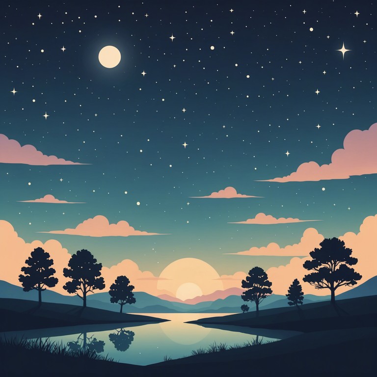 A soothing composition that evokes a serene, intimate atmosphere, perfect for romantic evenings. This piece uses gentle piano melodies that intertwine with the subtle sounds of the night, creating a peaceful and introspective mood. The music gradually builds a deep connection, reflecting the tranquility and beauty of a quiet night spent under the stars.