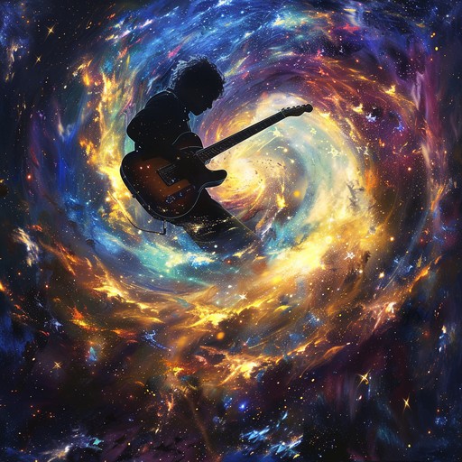 A deeply immersive instrumental piece featuring effervescent guitar riffs enveloped in pulsating, kaleidoscopic synth layers, creating a psychedelic soundscape reminiscent of a mind bending cosmic journey.