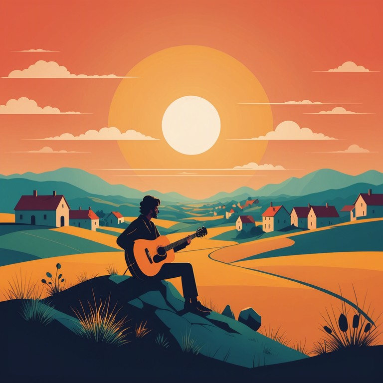 This instrumental features a deeply evocative acoustic guitar that methodically tells tales of winding roads and lost loves. The plucking and strumming create a soundscape reminiscent of a troubadour under a setting sun, embodying the spirit of an adventurous soul drifting from town to town, sharing stories and songs.