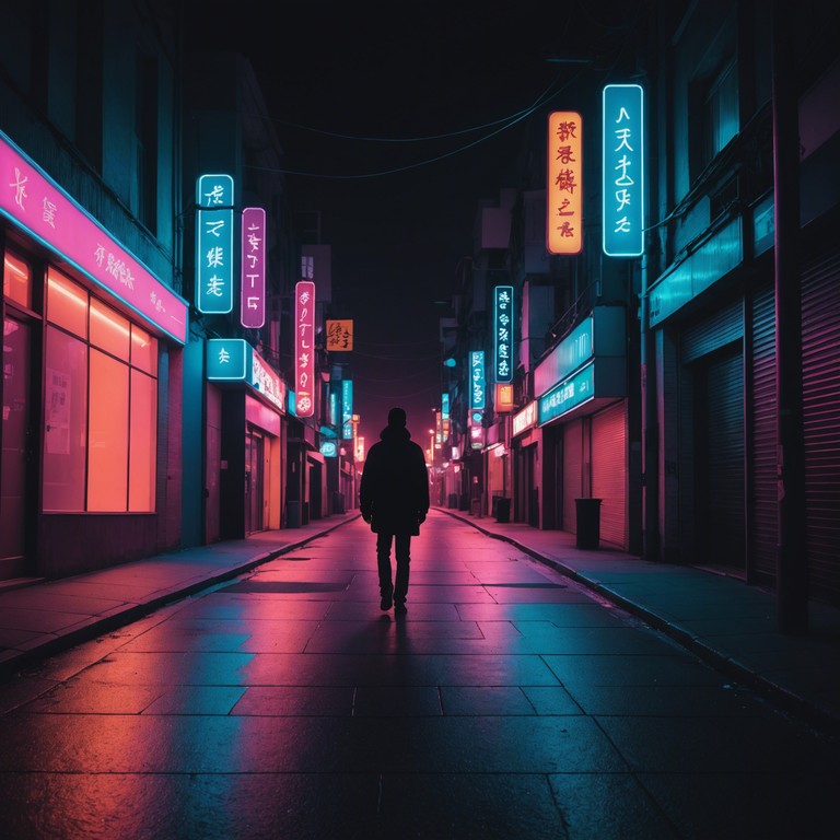 Delve deeper into the soul of the city at night, feeling the contrasting emotions of loneliness and the allure of the bustling streets, portrayed through layered synthetic beats and ethereal backdrops.