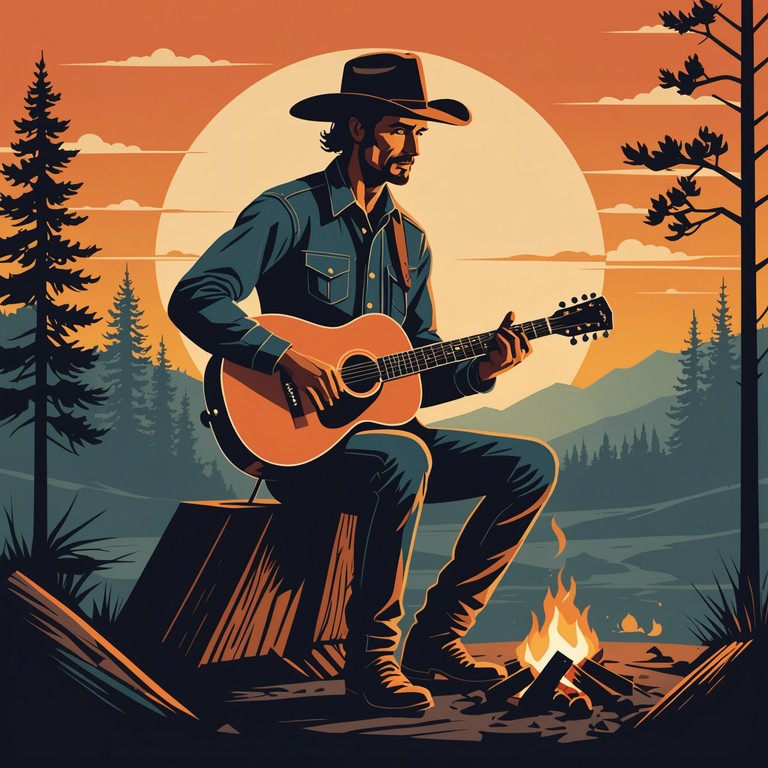 In this track, the resonant twangs of a steel guitar encapsulate the essence of a sun bleached prairie, invoking imagery of an old cowboy recounting tales by a campfire as the sun sets, merging modern edgy undertones with traditional americana vibes.