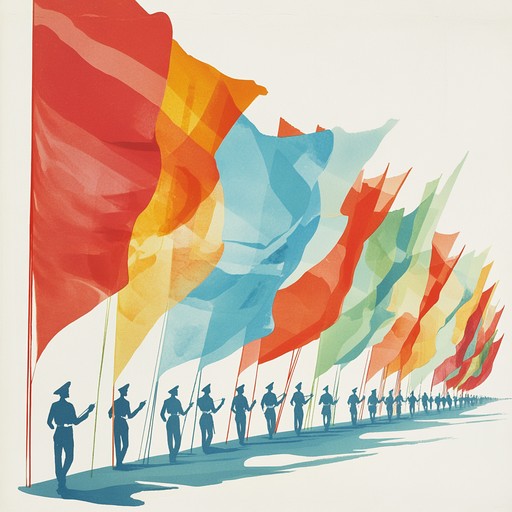 This dynamic anthem features soaring brass and majestic drum lines, evoking an image of a grand parade marching through the streets. With triumphant fanfares and stirring rhythms, it captures the spirit of national pride and unity. Ideal for monumental occasions that call for a spirited and celebratory musical backdrop.