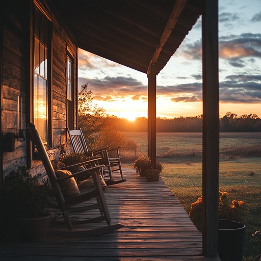 This composition captures the essence of a peaceful evening in the countryside. With the soft strumming of an acoustic guitar, this track brings to life the tranquil ambiance of americana, ideal for winding down and relaxing.