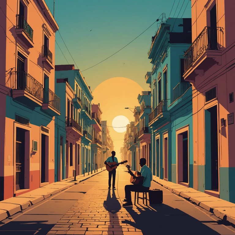 A soul stirring composition that uses the gentle caresses of acoustic guitar strums to invoke deep feelings of longing and memories fading into the twilight of havana. The music is a tender reflection on the past, tinged with both sweetness and sorrow.