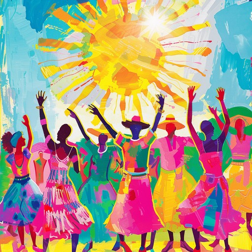 This instrumental track captures the essence of a sunlit latin fiesta, filled with uplifting and rhythmic melodies that dance around themes of hope and jubilation. The dynamic energy of the track is born from the interplay of vibrant acoustic guitar strums and infectious percussion, evoking images of happy gatherings and colorful celebrations under the warm sun. The music gradually swells into an optimistic finale that leaves the listener with a sense of joy and renewal.