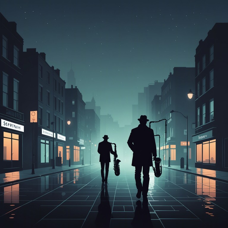 Imagine strolling through dimly lit streets, each step echoing as soft saxophone notes float on the night air, hinting at untold stories hidden in the dark.